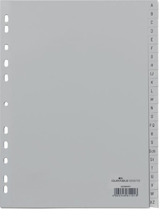 Attēls no Durable PRZEKADKI A4 PP A-Z ALFABETYCZNE SZARE 24 PRZEKADKI DURABLE