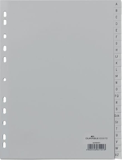 Picture of Durable PRZEKADKI A4 PP A-Z ALFABETYCZNE SZARE 24 PRZEKADKI DURABLE