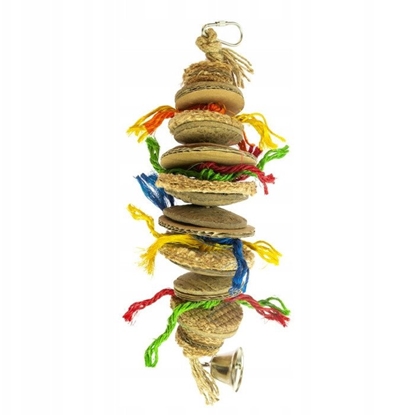 Picture of DUVO+ ZABAWKA DLA PTAKÓW KOLOROWE KRKI  KARTON+KOKOS 23x7x7cm