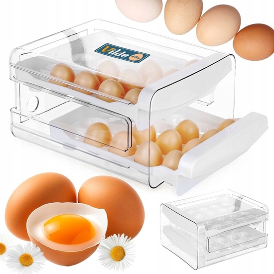 Изображение DWUPOZIOMOWY ORGANIZER POJEMNIK DO LODÓWKI NA 40 JAJEK 229164