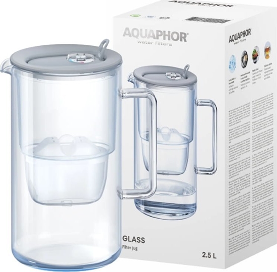 Picture of Dzbanek filtrujcy Aquaphor Glass 2,5l Szary + 1 wkad Maxfor Plus Mg