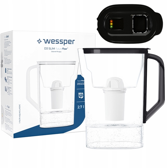 Изображение Dzbanek Wessper D3 SLIM FutureFlow Aquaclassic (WES206-FF-BK)