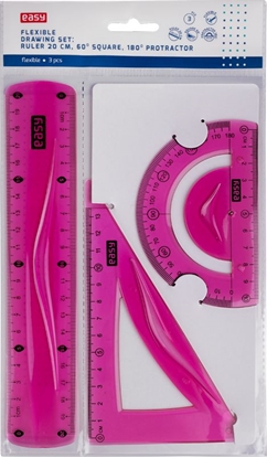 Picture of Easy Zestaw linijek elastycznych 3szt róowy Easy