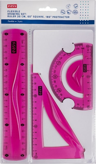 Изображение Easy Zestaw linijek elastycznych 3szt róowy Easy