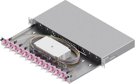 Picture of Easylan FO Splice Housing, Grade C 19" 1U, 24 Ports, 24x LC-Duplex, OM4