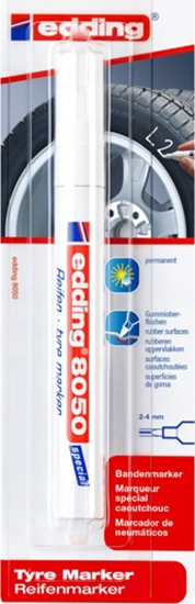 Picture of Edding Edding 8050, White, Bullet tip, Multicolour, 2 mm, 4 mm, Cardboard, Glass, Leather, Metal, Plastic, Wood