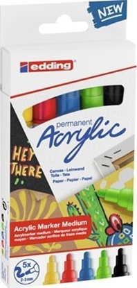 Picture of Edding Marker akrylowy redni e-5100 EDDING, 2-3mm, 5 kolorów