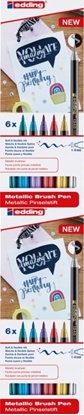 Attēls no Edding Pisak z kocówk pdzelkow e-1340 EDDING, 6 szt., mix kolorów metalicznych