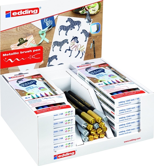 Picture of Edding Pisak z kocówk pdzelkow e-1340 EDDING, display, 87 szt., mix kolorów
