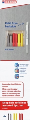 Attēls no Edding Wymienne wkady e-8881 EDDING, do oówka e-8880, 6 szt., blister, mix kolorów