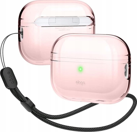 Изображение Elago AirPods Pro 2 Nylon Strap TPU Shell Case - etui z paskiem do AirPods Pro 2 róowe
