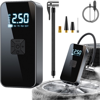 Attēls no Elektryczny Mini Kompresor Przenony Latarka LED 5 Trybów Pracy LEAN