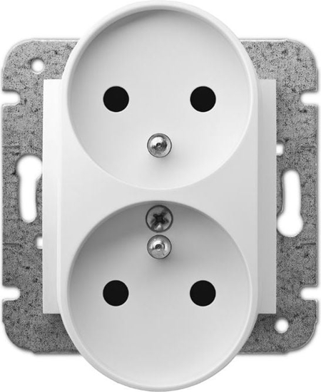 Picture of Elektro-Plast Gniazdo podwójne Carla 2x2P+Z z/u biae (1743-10)