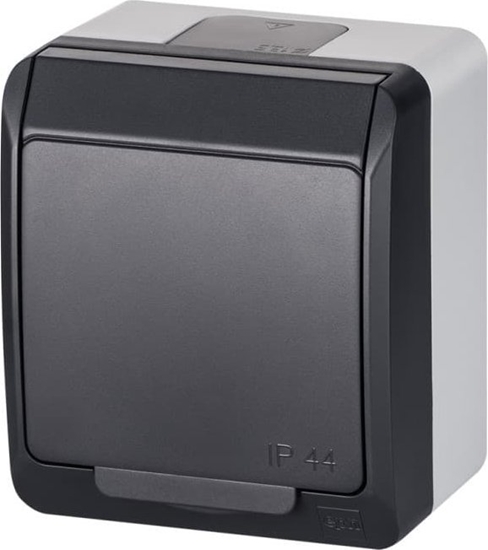 Изображение Elektro-Plast HERMES Gniazdo pojedyncze z/u 2P+Z SCHUKO IP44 antracyt 0324-07