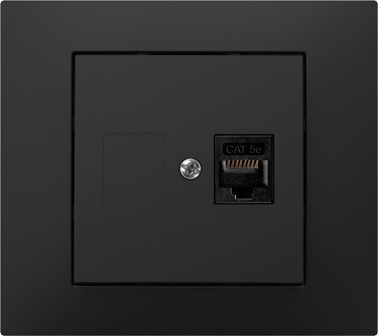 Изображение Elektro-Plast Vestra Gniazdo komputerowe pojedyncze RJ45 bez ramki podtynkowe IP20 czarny 3848-19