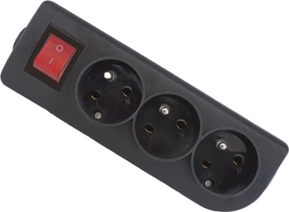 Picture of Elgotech Rozganik do przeduacza z wycznikiem 3-gniazda z/u czarny GN-30W-2
