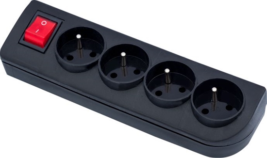 Picture of Elgotech Rozganik do przeduacza z wycznikiem 4-gniazda z/u czarny GN-40W-2