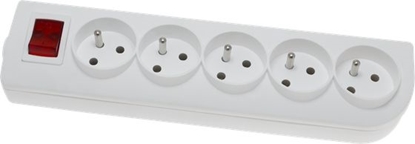 Picture of Elgotech Rozganik do przeduacza z wycznikiem 5-gniazd z/u biay GN-50W