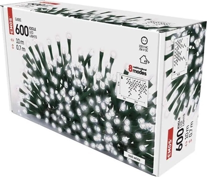 Picture of Emos Komplet choinkowy sople XMAS icicle róne tryby 9W 600LED 10m IP44 zimny biay ZY1448