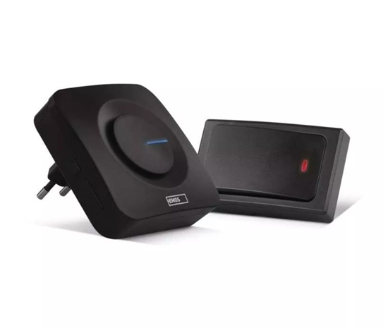 Изображение Emos Dzwonek bezprzewodowy Emos P5729B AC, bezbateryjny przycisk, czarny