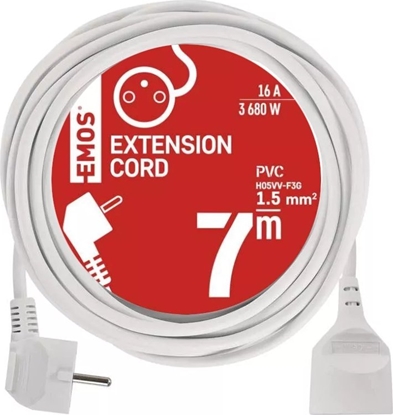 Изображение Emos Przeduacz 7m 1 gniazdo z uziemieniem P0117R Emos