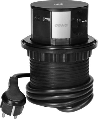 Изображение Energizer ORNO SOCKET FURNITURE HEIGHT FROM TOP 3x2P+Z, USB x2 ...