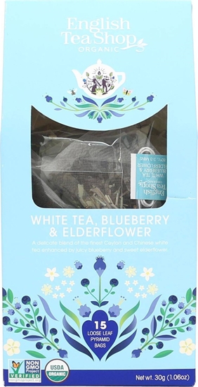 Picture of English Tea English Tea Shop, Herbata White Tea, Blueberry & Elder, 15 piramidek