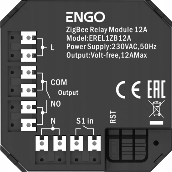 Picture of Engo Engo przekanik ZigBee do systemu ENGO Smart, 1x12A, NO-COM EREL1ZB12A