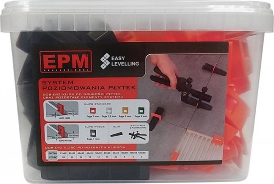 Picture of EPM SYSTEM UKÅADANIA PÅYTEK EASY LEVELING 50 KLIN+ 100 KLIPS 1MM