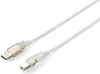 Picture of Equip USB 2.0 Type A to Type B Cable, 1.8m , Transparent silver