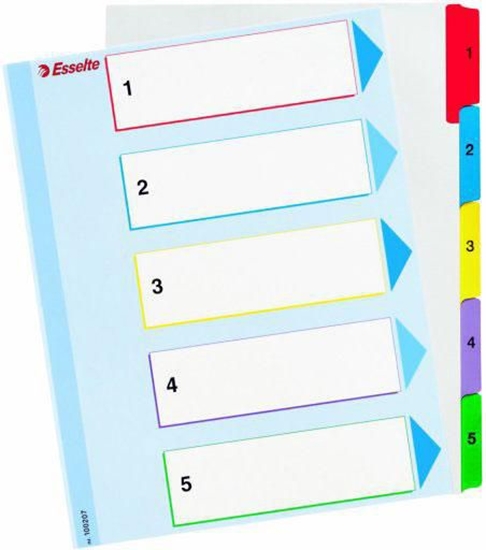 Picture of Esselte Przekadki plastikowe A5- 5 kart