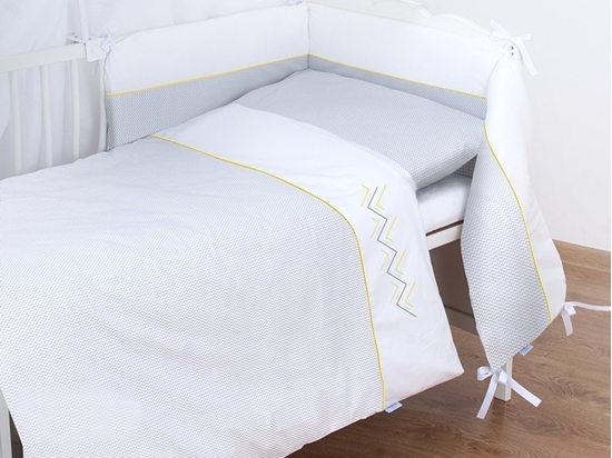 Изображение estilex Pociel Do óeczka Z Ochraniaczem 100X135 Bianco Zigzag