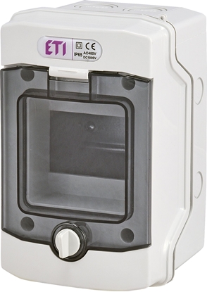 Picture of Eti-Polam Modular distribution board 1x4 surface-mounted transparent IP65 ECH-4G DIDO (001101060)