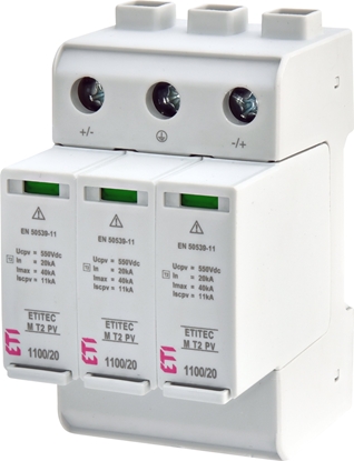 Attēls no Eti-Polam Ogranicznik przepi PV Typ 2 C ETITEC M T2 PV 1100/20 Y 002440515