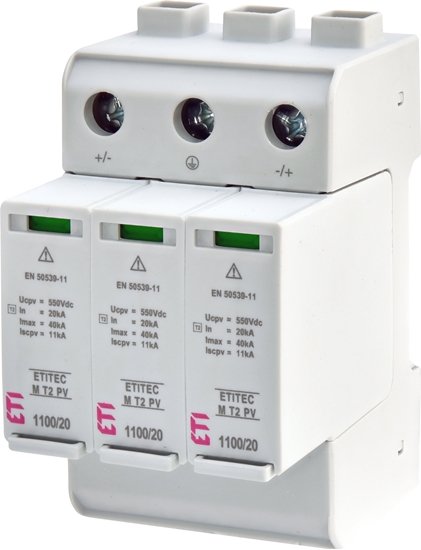 Picture of Eti-Polam Ogranicznik przepi PV Typ 2 C ETITEC M T2 PV 1100/20 Y 002440515