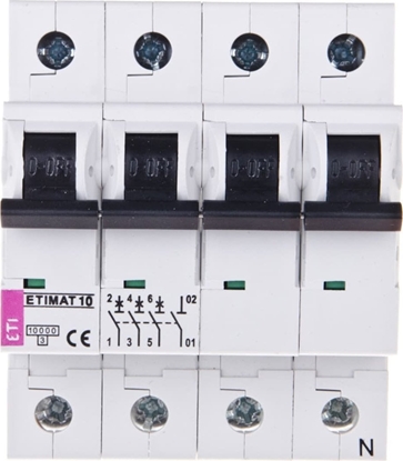 Изображение Eti-Polam Wycznik nadprdowy 3P+N B 25A 10kA AC ETIMAT10 002126718