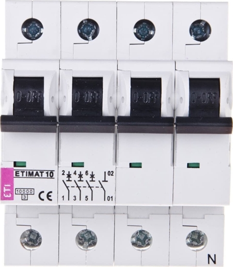 Изображение Eti-Polam Wycznik nadprdowy 3P+N B 25A 10kA AC ETIMAT10 002126718