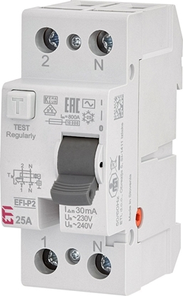 Attēls no Eti-Polam Wycznik rónicowoprdowy 2P 25A 0,03A EFI-P2 AC 25/0.03 002061211