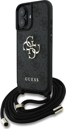 Изображение Etui Guess 4G Big Logo Cord Stap          Crossbody do iPhone 16 czarny