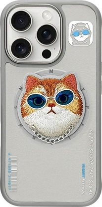 Изображение Etui Nimmy Glasses Cool Cat MagSafe do iPhone 16 Pro Max szary