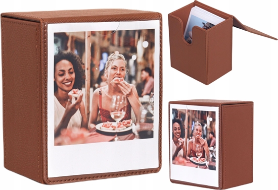 Picture of Etui Pudeko Box Na 100 Zdjcia Do Fuji Instax Wide 400 Sq Polaroid 600 Now / Brzowy / Okienko