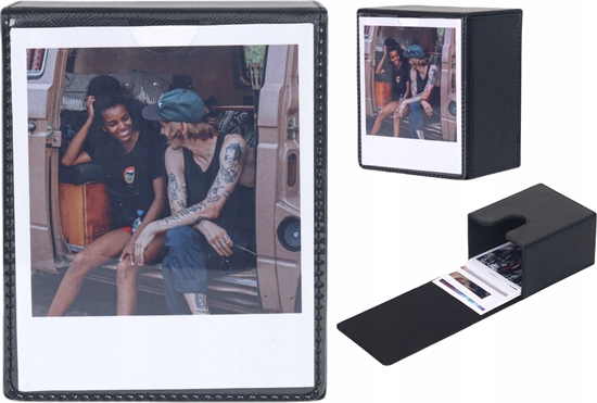 Picture of Etui Pudeko Box Na 100 Zdjcia Do Fuji Instax Wide 400 Sq Polaroid 600 Now / Czarny / Okienko