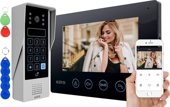 Picture of Eura Wideodomofon EURA VDP-90A3 DELTA+ czarny 7'', full hd, WiFi ,2 wejcia, szyfrator, czytnik zblieniowy, ahd, tuya