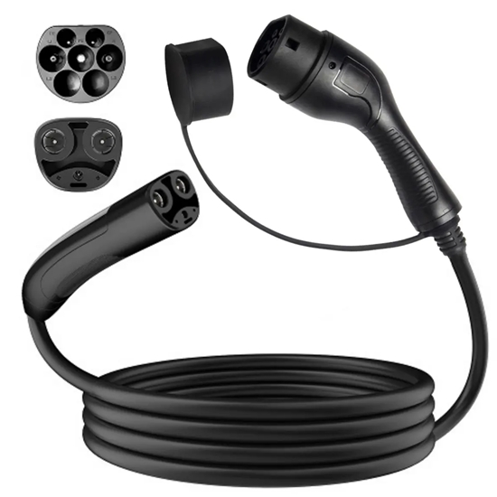 Picture of EV Charge AUX1675T2 Premium EU CE Universālais Kabelis 11 KW 16A Tips 2 uz Tips 2 7.5M Melns