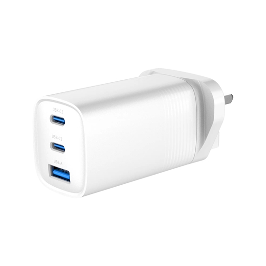 Picture of Evelatus 65W Max Fast Charger UK USB-C1/USB-C1/USB-A White