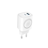 Picture of Evelatus Evelatus 2 in 1 Charger 20W Max USB-C+USB-A:15W Max USB-C+USB-A+Wireless:15W+2W 17W Max White