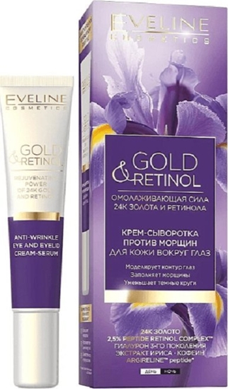 Picture of Eveline Cosmetics Gold & Retinol przeciwzmarszczkowy krem-serum pod oczy i na powieki na dzie i noc 20ml