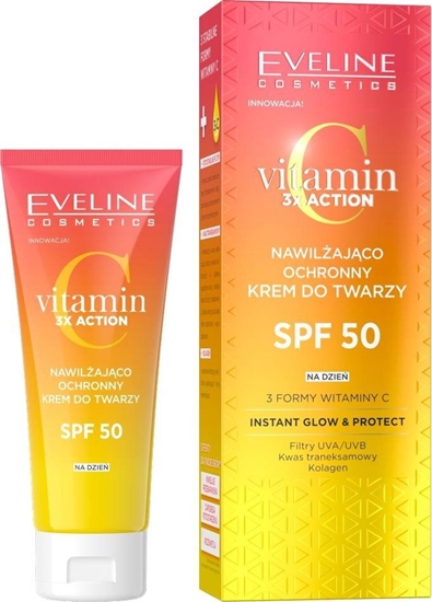 Picture of Eveline EVELINE Vitamin C 3xAction Nawilajco - Ochronny Krem do twarzy SPF50 na dzie 30ml