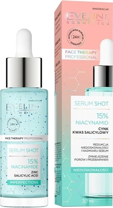 Attēls no Eveline Face Therapy Professional Serum Shot - kuracja na niedoskonaoci z 15% niacynamidem 30ml