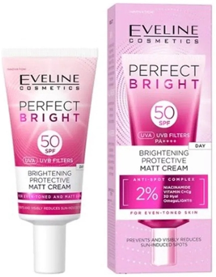 Picture of Eveline Perfect Bright Rozjaniajco-ochronny matowy krem do twarzy SPF50 30ml